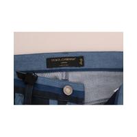 Blue Striped Cotton Stretch Denim Jeans - Dolce & Gabbana 40 IT Women thumbnail