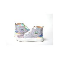 Embellished Leather High Top Sneakers with Swarovski Crystals 35 EU Women thumbnail