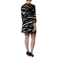 Dolce & Gabbana Women's Black White Zebra A-line Sheath Mini Dress - 42 IT thumbnail