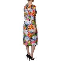 Dolce & Gabbana Women's Multicolor Floral Side Slit Midi Dress - 36 IT thumbnail