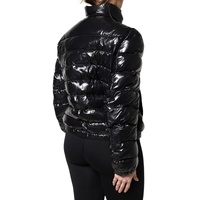Dolce & Gabbana Women's Black Logo Plaque Full Zip Puffer Jacket - 42 IT thumbnail