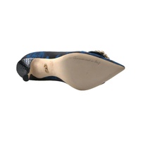 Dolce & Gabbana Women's Blue Floral Ayers Crystal Pumps Shoes - 37 EU thumbnail