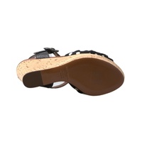 Dolce & Gabbana Women's Black  Wedges Polka Dotted Ankle Strap Shoes Sandals - 37.5 EU thumbnail