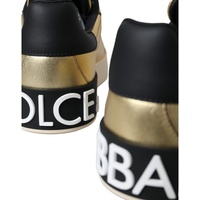Dolce & Gabbana Women's Gold Portofino Calf Leather Sneakers  Shoes - 37 EU thumbnail