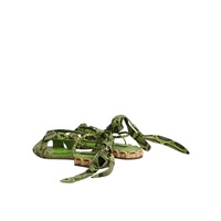 Dolce & Gabbana Women's Green Animal Print Ankle Wrap Sandals Shoes - 38.5 EU thumbnail