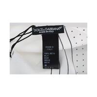 White Silk Mens Tie Scarf Wrap with Polka Dotted Fringes One Size Men thumbnail