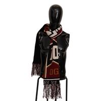 Dolce & Gabbana Multicolor Wool Scarf with DG King Lettering and Crown One Size Men thumbnail
