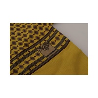 Dolce & Gabbana Men's Yellow Patterned Silk Neck Wrap Fringe Scarf - One Size thumbnail
