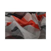 CNC Costume National Grey and Red Checkered Printed Silk Scarf One Size Women thumbnail