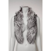 Dolce & Gabbana Women's Gray Fox Fur Neck Wrap Warmer Winter Scarf - One Size thumbnail