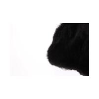 Dolce & Gabbana Black Weasel Fur Hooded Scarf Wrap One Size Women thumbnail