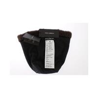 Gorgeous Dolce & Gabbana Brown Weasel Fur Beanie with Gray Cashmere Lining 57 cm Women thumbnail