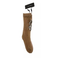Dolce & Gabbana Women's Gold Stretch Floral Clear Crystal Stocking Socks - M thumbnail