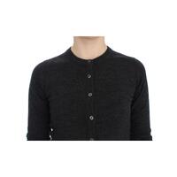 Gray Wool Cardigan Sweater with Logo Details 38 IT Women thumbnail