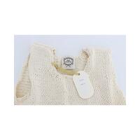 PINK MEMORIES Beige Knitted Cotton Blend Vest Sweater One Size Women thumbnail