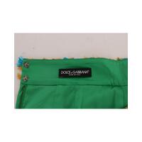 Dolce & Gabbana Green Jacquard High Waist Pencil Skirt 44 IT Women thumbnail
