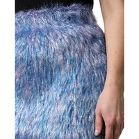 Dolce & Gabbana Women's Multicolor Plush High Waist Mini Skirt - 42 IT thumbnail