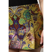 Dolce & Gabbana Women's Multicolor Floral Jacquard Mid Waist Mini Skirt - 40 IT thumbnail