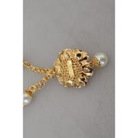 Dolce & Gabbana Gold Crystal Statement Charm Necklace One Size Women thumbnail