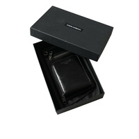 Dolce & Gabbana Men's Black Calf Leather Zip Logo Shoulder Neck Strap Wallet - One Size thumbnail