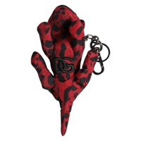 Dolce & Gabbana Men's Red Black Polyester Animal Silhouette Keychain Keyring - One Size thumbnail