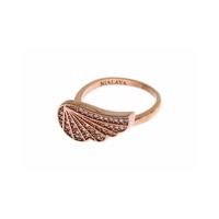 Nialaya Women's Pink Gold 925 Silver  Clear CZ Ring - 49 EU thumbnail