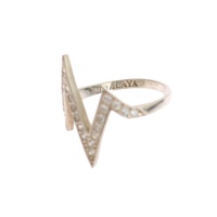 Nialaya Women's Radiant Silver Crystal Encrusted Ring - 49 EU thumbnail