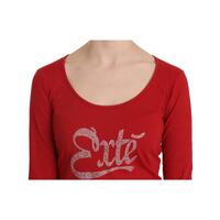 Round Neck Long Sleeve Crystal Embellished Top Blouse 42 IT Women thumbnail