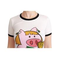 Dolce & Gabbana Year of the Pig Crewneck T-shirt 46 IT Women thumbnail