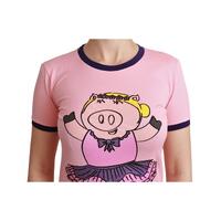 Year of the Pig 2019 Crewneck Short Sleeve T-shirt by Dolce & Gabbana 38 IT Women thumbnail