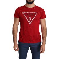 Authentic Guess Red Cotton Stretch T-shirt XL Men thumbnail