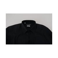 Classic Black Cotton Dress Shirt 37 IT Men thumbnail