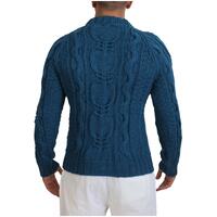 Blue Crewneck Pullover Sweater with Logo Details 44 IT Men thumbnail