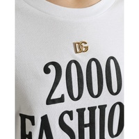 Dolce & Gabbana Women's White Slogan Print Lacing Detailed T-shirt - 36 IT thumbnail