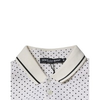 Dolce & Gabbana Men's White Polka Dot Cotton Collared Polo T-shirt - 46 IT thumbnail