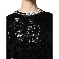 Dolce & Gabbana Women's Black DG Queen Sequin Pullover Sweater - 36 IT thumbnail