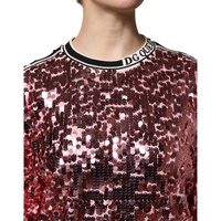 Dolce & Gabbana Women's Pink DG Queen Sequin Pullover Sweater - 40 IT thumbnail