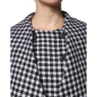 Dolce & Gabbana Women's Black White Monochrome Patterned Floral Cape Jacket - 40 IT thumbnail