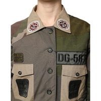 Dolce & Gabbana Women's Military Green Cotton Button Down Jacket - 36 IT thumbnail