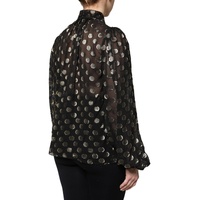 Dolce & Gabbana Women's Black Sheer Tied Neck Polka Dots Blouse Top - 36 IT thumbnail