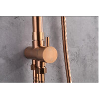 2023 Brushed Rose Gold Copper Solid Stainless Steel 304 made shower set w diverter 200 mm head sprayer hand held head thumbnail
