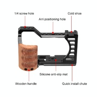 Wood Handle Metal Camera Cage For Sony Alpha 7C Stabilizer Rig thumbnail