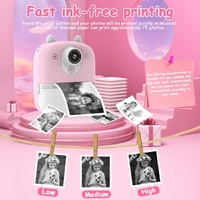 32g Instant Camera with 2.4 Display & Card Reader for Kids - 1200w Blue - Standard Pink thumbnail