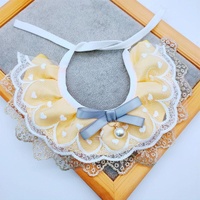 Pet Bib Adjustable Saliva Towel Lace Pearl Pendant Dog Collar - Size Xs thumbnail