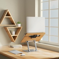 Adjustable Folding Laptop Stand with Cooling Fan - Portable Tablet Holder thumbnail