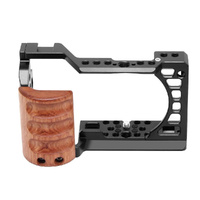 Wood Handle Metal Camera Cage For Sony A6400 / A6300 / A6100 / A6000 Stabilizer Rig thumbnail