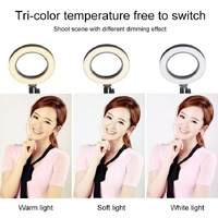16cm Dimmable Led Selfie Ring Light with Tripod thumbnail