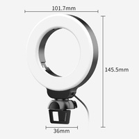 48leds Laptop Camera Beauty Ring Light - Clip Set 4-inch - Clip With Tripod thumbnail