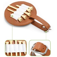 Double-sided Leather Golf Spike Insert Bag - Outdoor Waist Hanging Storage - Double-Sided Brown thumbnail