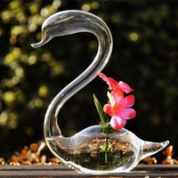 Swan Flower Vases - Home Decor Wedding Gifts Glass Crafts thumbnail